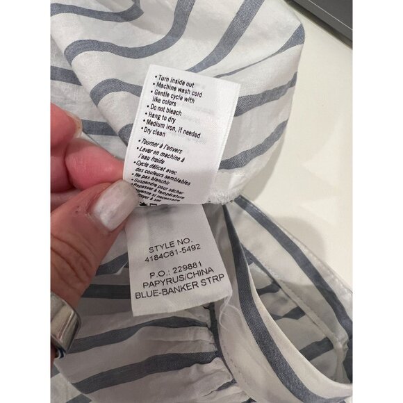 Paige Halsey One-shoulder striped blouse Papyrus China Blue white - Size XS - Picture 4 of 9